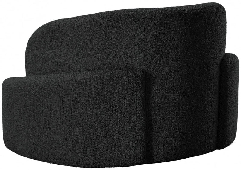 Principessa Boucle Fabric Upholstered Chair in Black - 108Black-C
