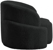 Principessa Boucle Fabric Upholstered Chair in Black - 108Black-C