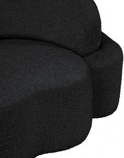 Principessa Boucle Fabric Upholstered Chair in Black - 108Black-C