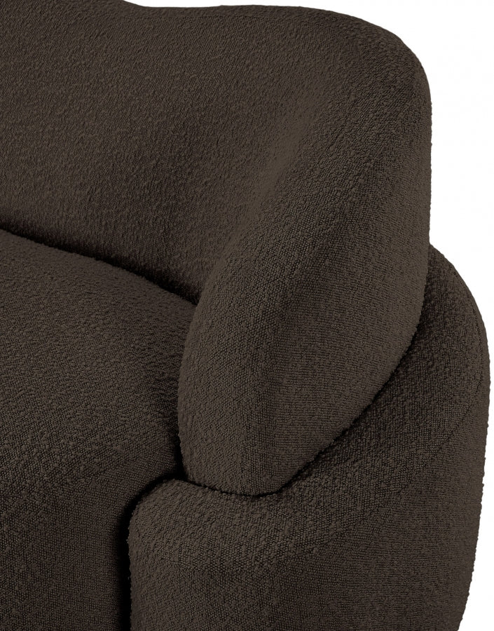 Principessa Boucle Fabric Upholstered Chair in Brown - 108Brown-C