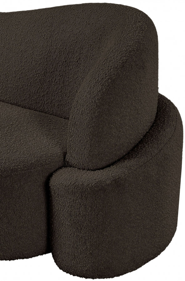 Principessa Boucle Fabric Upholstered Chair in Brown - 108Brown-C