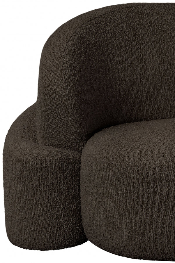 Principessa Boucle Fabric Upholstered Chair in Brown - 108Brown-C