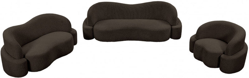 Principessa Boucle Fabric Upholstered Chair in Brown - 108Brown-C
