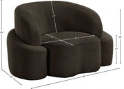 Principessa Boucle Fabric Upholstered Chair in Brown - 108Brown-C