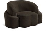 Principessa Boucle Fabric Upholstered Chair in Brown - 108Brown-C