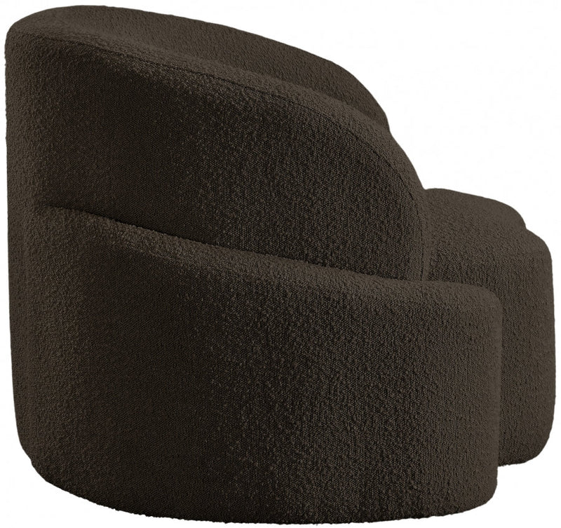 Principessa Boucle Fabric Upholstered Chair in Brown - 108Brown-C