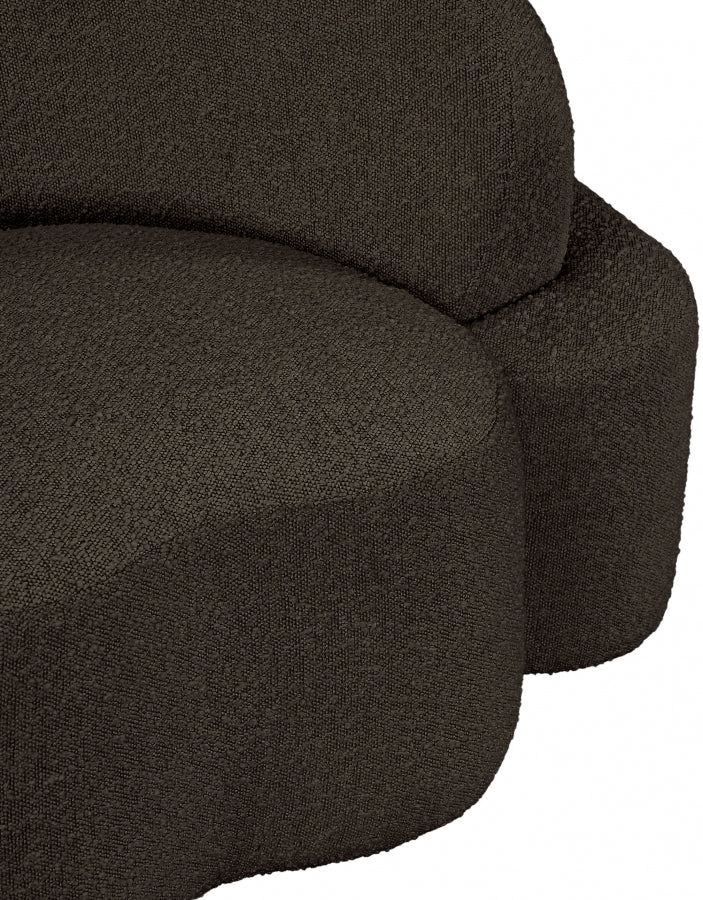 Principessa Boucle Fabric Upholstered Chair in Brown - 108Brown-C