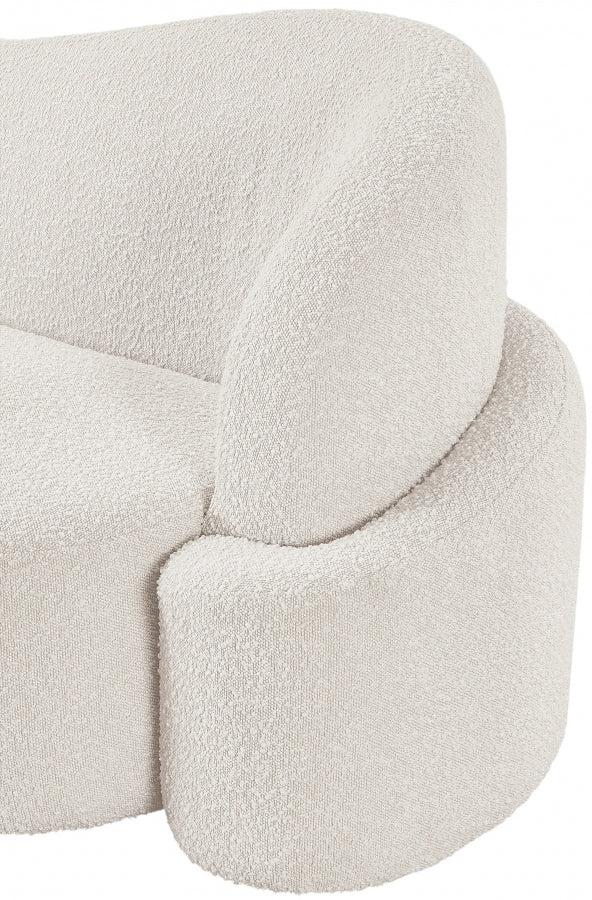 Principessa Boucle Fabric Upholstered Chair in Cream - 108Cream-C