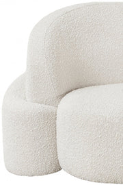 Principessa Boucle Fabric Upholstered Chair in Cream - 108Cream-C
