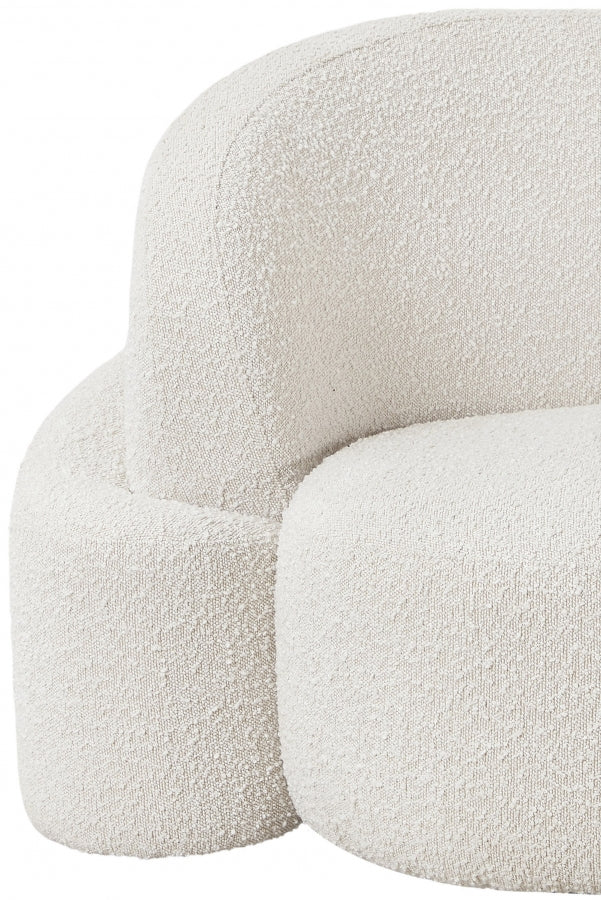 Principessa Boucle Fabric Upholstered Chair in Cream - 108Cream-C
