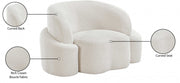 Principessa Boucle Fabric Upholstered Chair in Cream - 108Cream-C