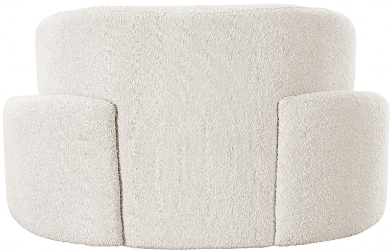 Principessa Boucle Fabric Upholstered Chair in Cream - 108Cream-C