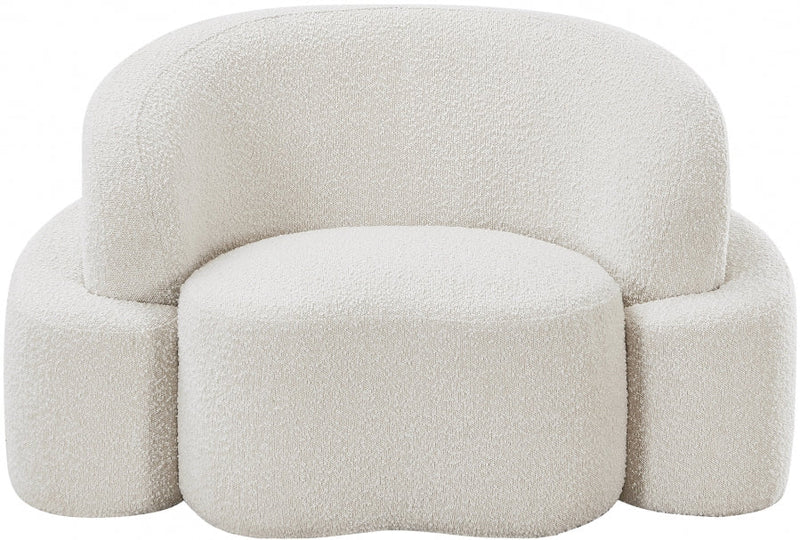 Principessa Boucle Fabric Upholstered Chair in Cream - 108Cream-C