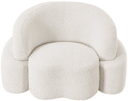 Principessa Boucle Fabric Upholstered Chair in Cream - 108Cream-C