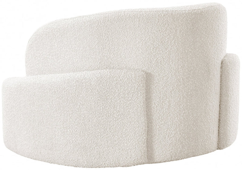 Principessa Boucle Fabric Upholstered Chair in Cream - 108Cream-C