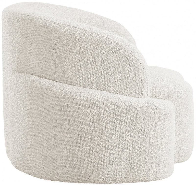 Principessa Boucle Fabric Upholstered Chair in Cream - 108Cream-C