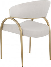 Privet Linen Textured Fabric Upholstered Dining Chair in Beige, Set of 2 - 930Beige-C