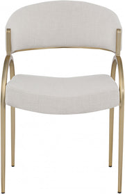 Privet Linen Textured Fabric Upholstered Dining Chair in Beige, Set of 2 - 930Beige-C