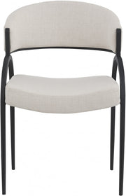 Privet Linen Textured Fabric Upholstered Dining Chair in Beige, Set of 2 - 931Beige-C