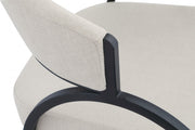Privet Linen Textured Fabric Upholstered Dining Chair in Beige, Set of 2 - 931Beige-C
