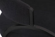 Privet Linen Textured Fabric Upholstered Dining Chair in Black, Set of 2 - 931Black-C