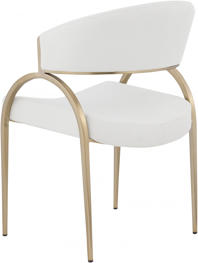Privet Linen Textured Fabric Upholstered Dining Chair in Cream, Set of 2 - 930Cream-C