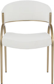 Privet Linen Textured Fabric Upholstered Dining Chair in Cream, Set of 2 - 930Cream-C