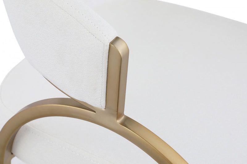 Privet Linen Textured Fabric Upholstered Dining Chair in Cream, Set of 2 - 930Cream-C