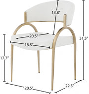 Privet Linen Textured Fabric Upholstered Dining Chair in Cream, Set of 2 - 930Cream-C