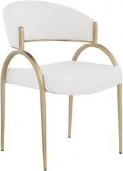 Privet Linen Textured Fabric Upholstered Dining Chair in Cream, Set of 2 - 930Cream-C