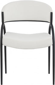 Privet Linen Textured Fabric Upholstered Dining Chair in Cream, Set of 2 - 931Cream-C