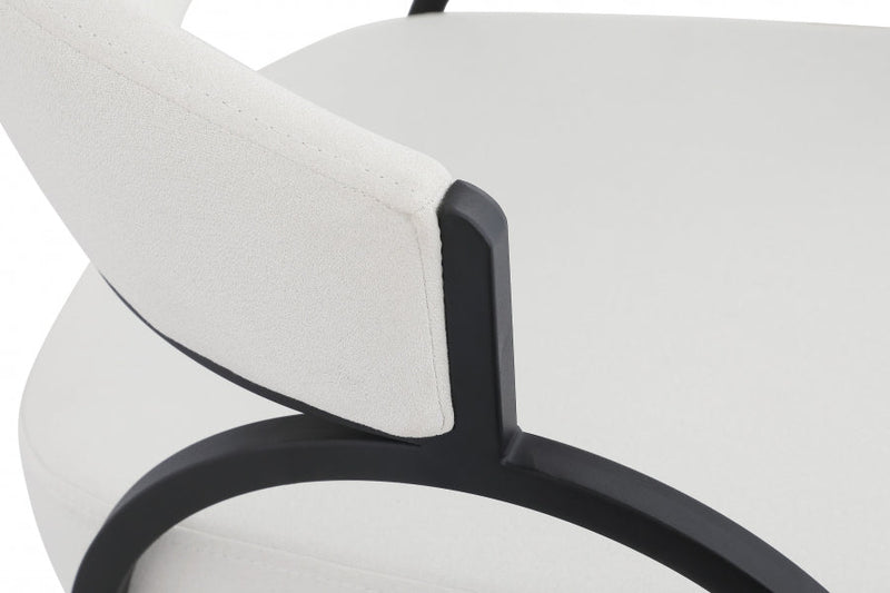 Privet Linen Textured Fabric Upholstered Dining Chair in Cream, Set of 2 - 931Cream-C