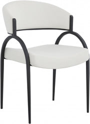 Privet Linen Textured Fabric Upholstered Dining Chair in Cream, Set of 2 - 931Cream-C