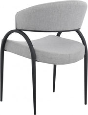 Privet Linen Textured Fabric Upholstered Dining Chair in Grey, Set of 2 - 931Grey-C