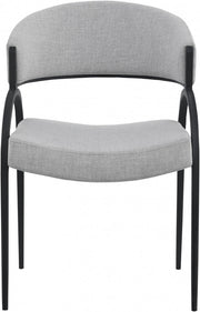 Privet Linen Textured Fabric Upholstered Dining Chair in Grey, Set of 2 - 931Grey-C