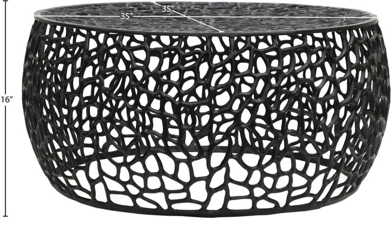 Priya Aluminum Coffee Table in Black - 224Black-C