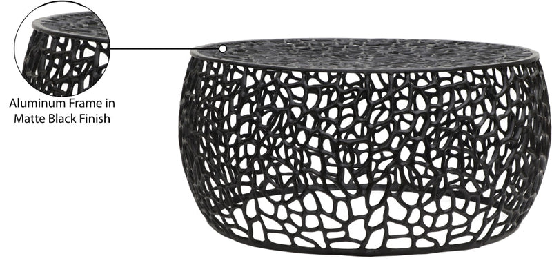 Priya Aluminum Coffee Table in Black - 224Black-C
