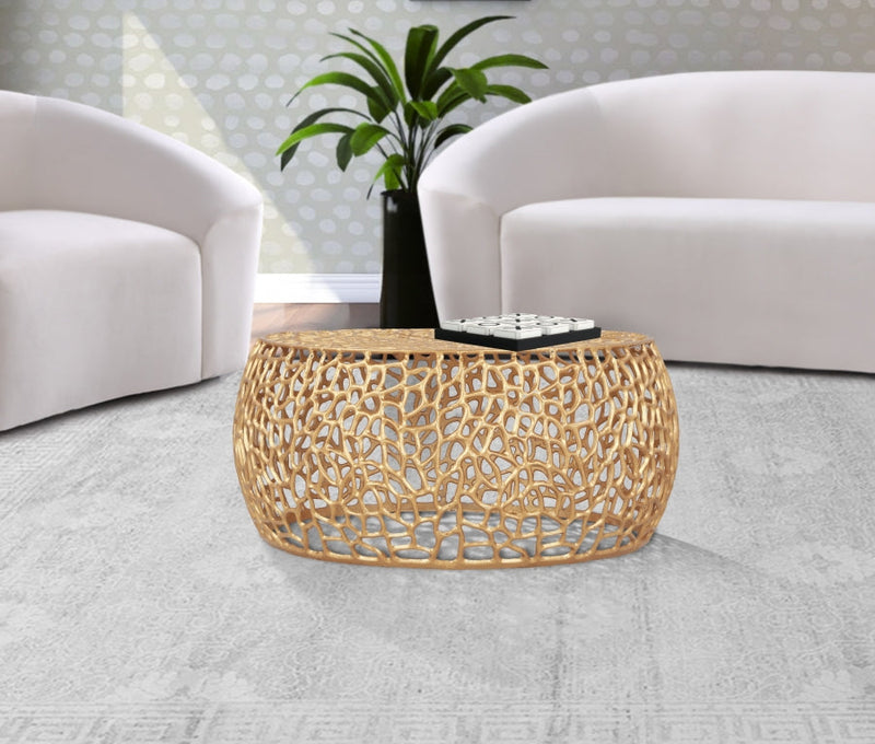 Priya Aluminum Coffee Table in Gold - 224Gold-C