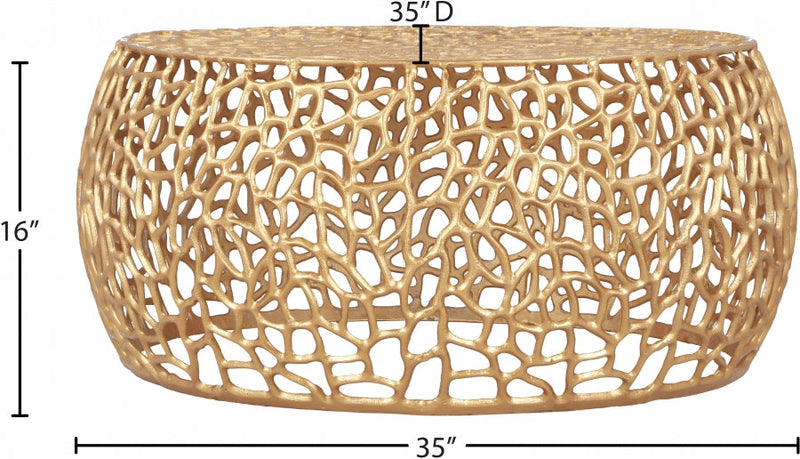 Priya Aluminum Coffee Table in Gold - 224Gold-C