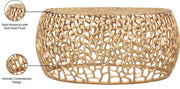 Priya Aluminum Coffee Table in Gold - 224Gold-C