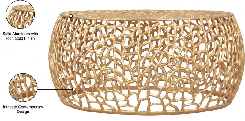 Priya Aluminum Coffee Table in Gold - 224Gold-C
