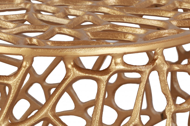 Priya Aluminum End Table in Gold - 224Gold-E