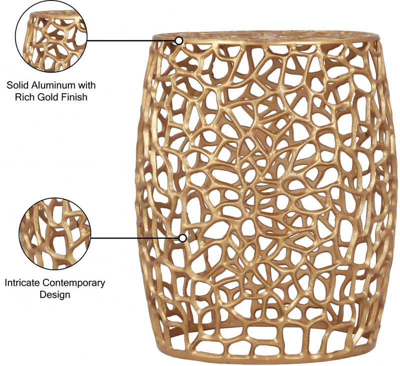 Priya Aluminum End Table in Gold - 224Gold-E