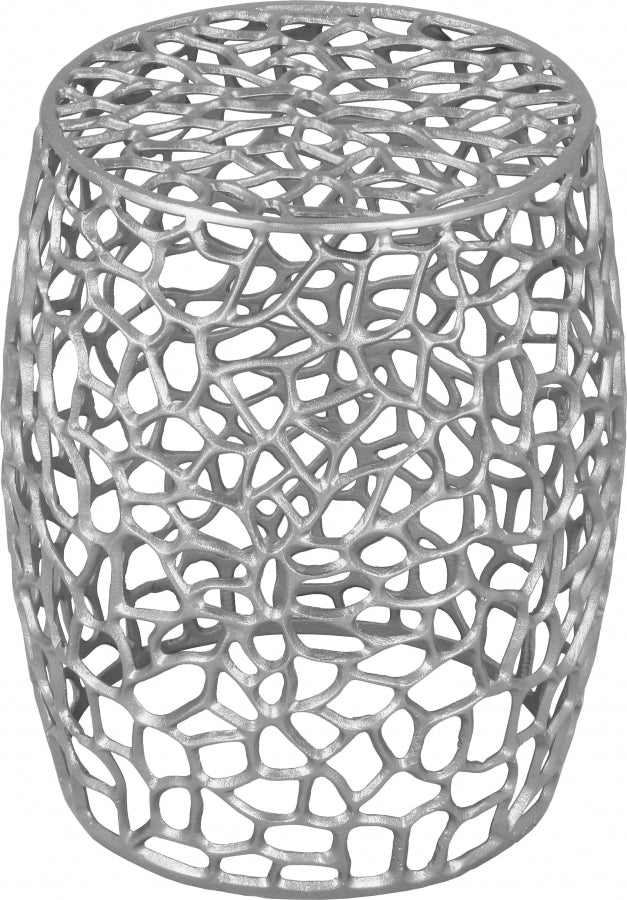 Priya Aluminum End Table in Silver - 224Silver-E