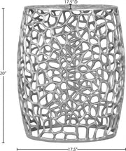 Priya Aluminum End Table in Silver - 224Silver-E