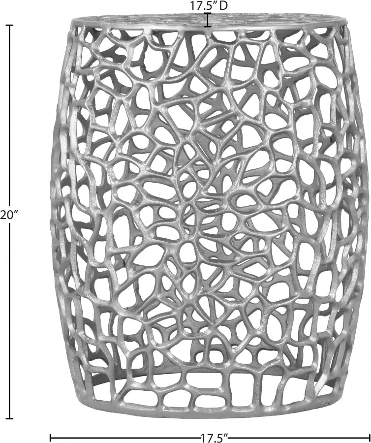 Priya Aluminum End Table in Silver - 224Silver-E