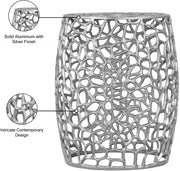 Priya Aluminum End Table in Silver - 224Silver-E