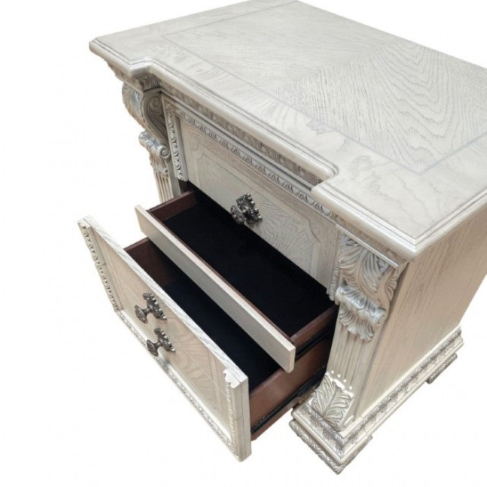 Promenade Wire Brushed White Nightstand - FM70001WH-N