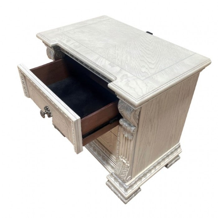 Promenade Wire Brushed White Nightstand - FM70001WH-N