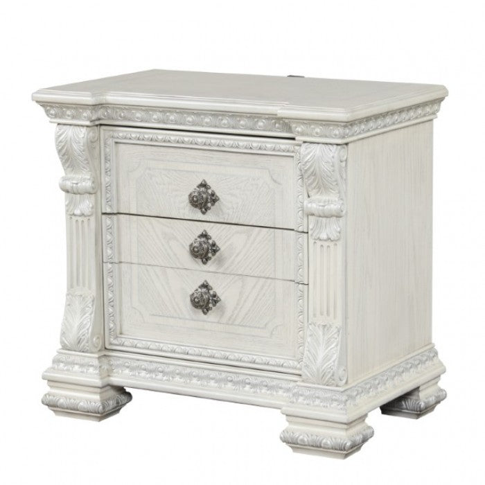 Promenade Wire Brushed White Nightstand - FM70001WH-N